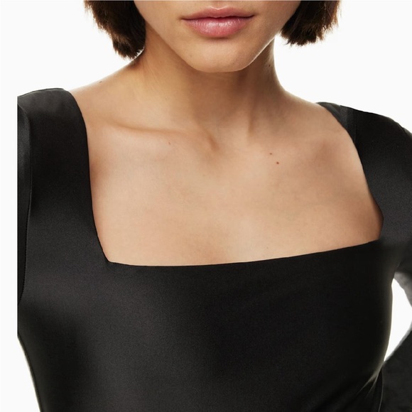 Satinette Squareneck Longsleeve Bodysuit NWT - Picture 6 of 12